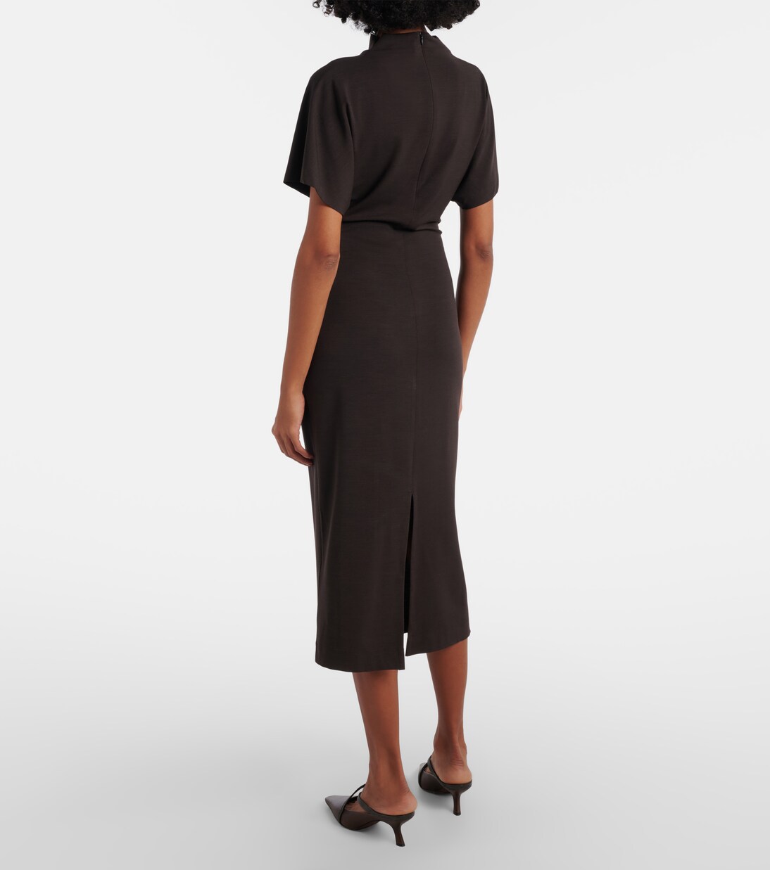 Gathered jersey midi dress | Brunello Cucinelli