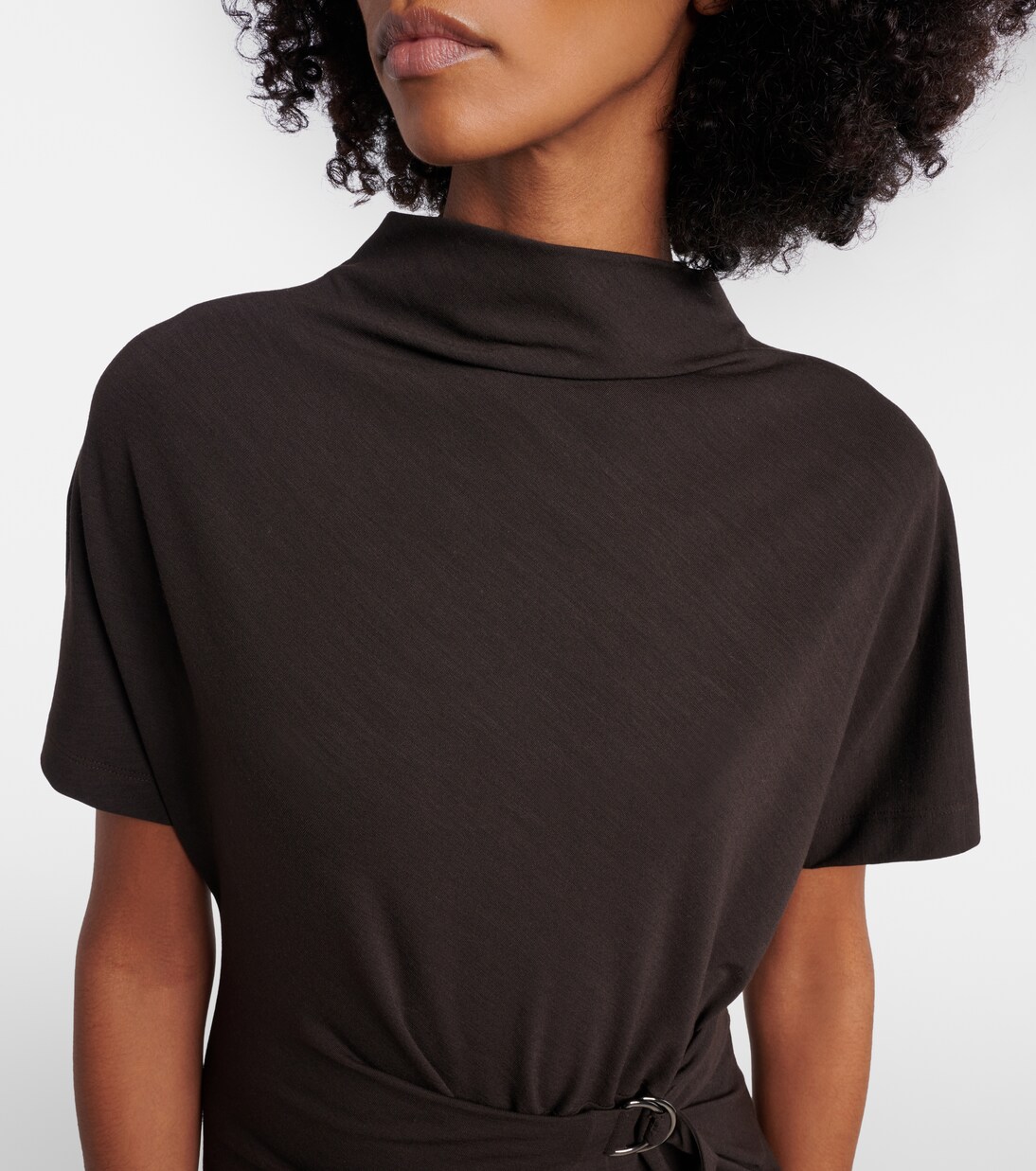 Gathered jersey midi dress | Brunello Cucinelli