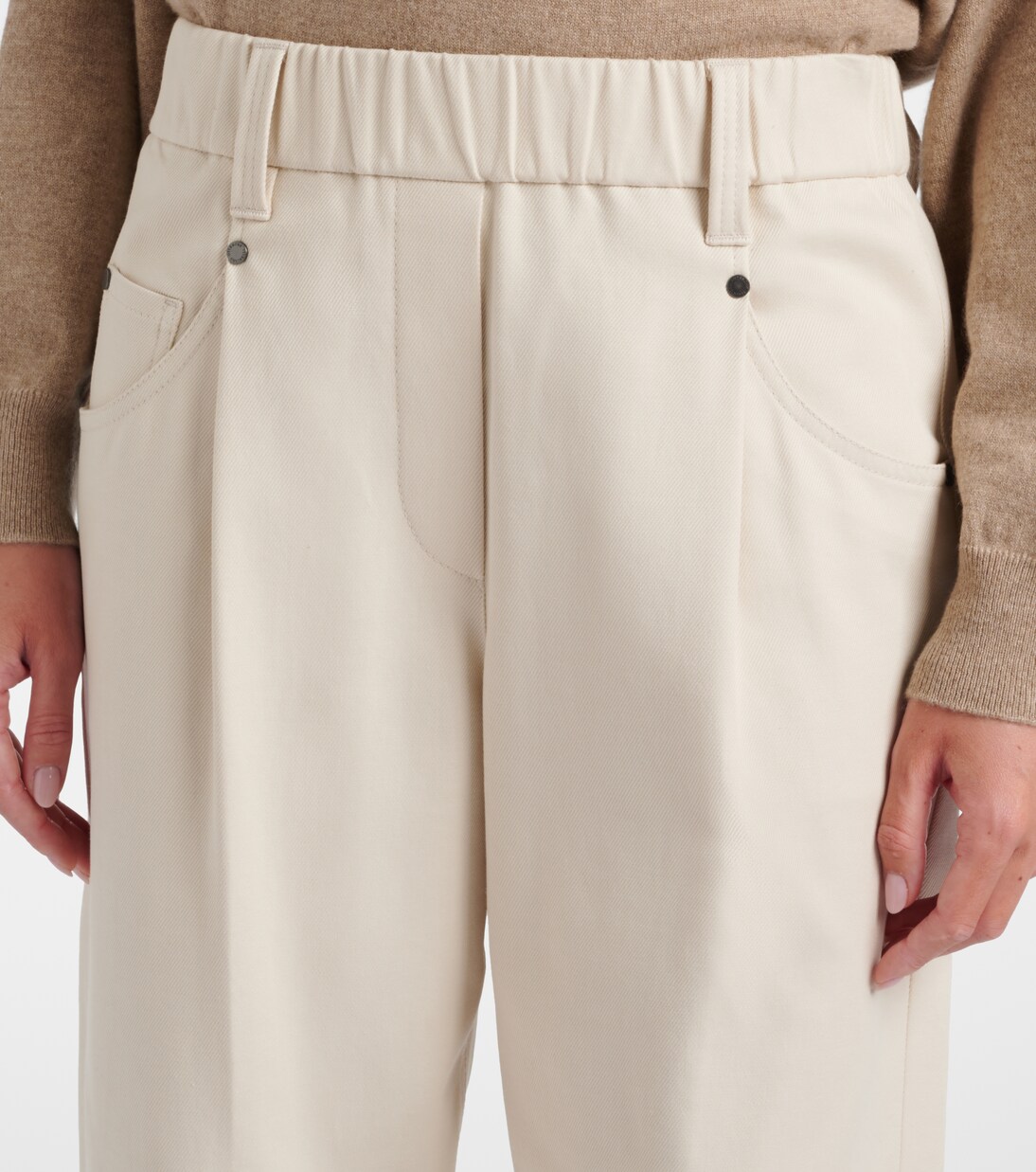 Pantalon droit Monili en coton mélangé | Brunello Cucinelli