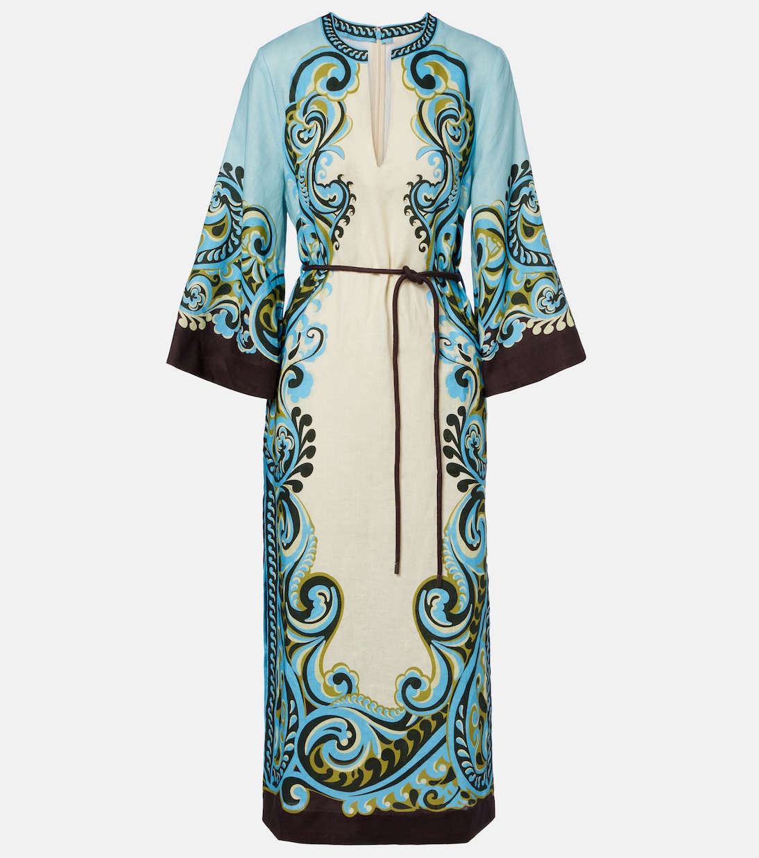 Natalia printed linen midi dress | Alémais