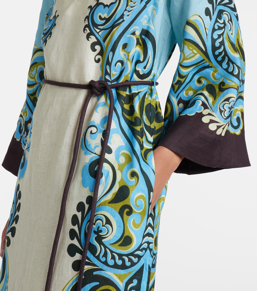 Natalia printed linen midi dress | Alémais