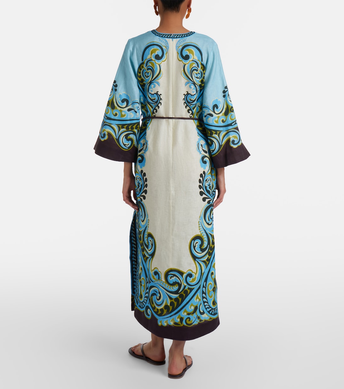 Natalia printed linen midi dress | Alémais