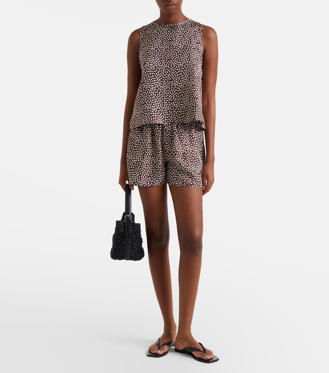 Franca polka-dot silk charmeuse shorts | Asceno