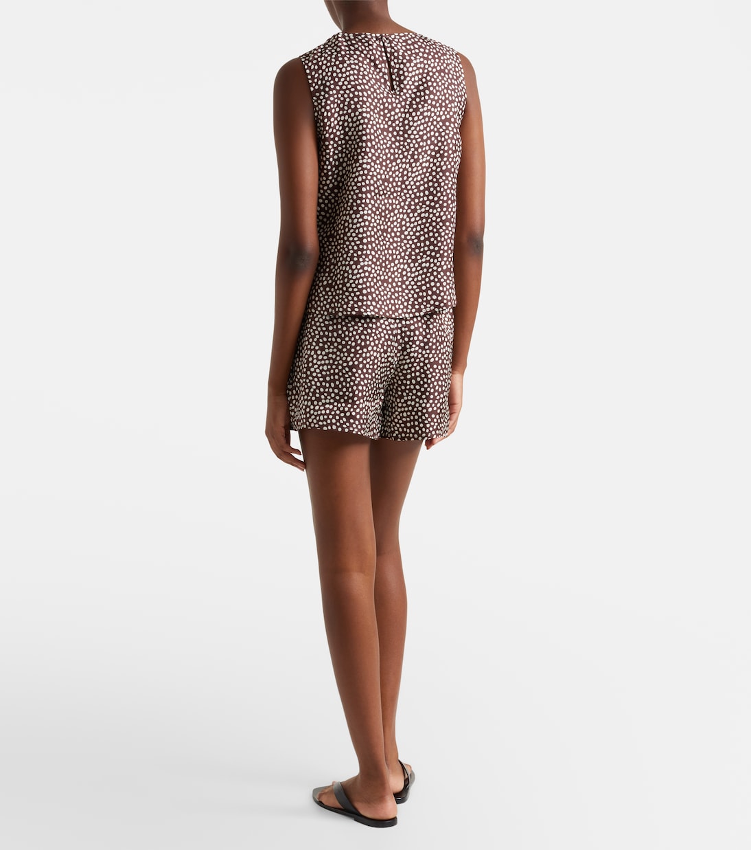 Franca polka-dot silk charmeuse shorts | Asceno