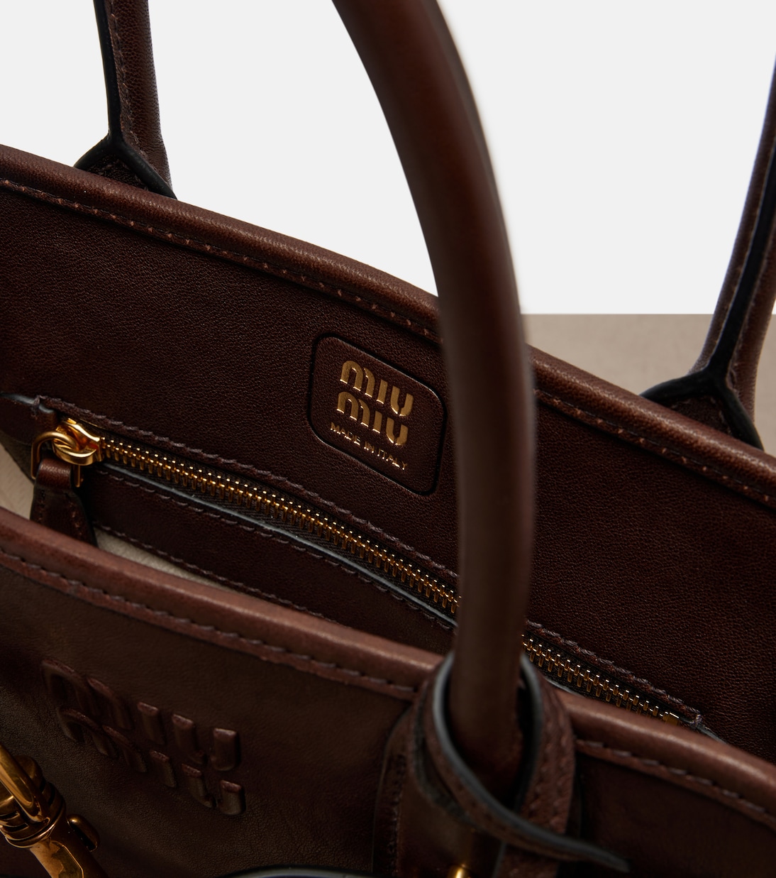 Aventure leather shoulder bag | Miu Miu