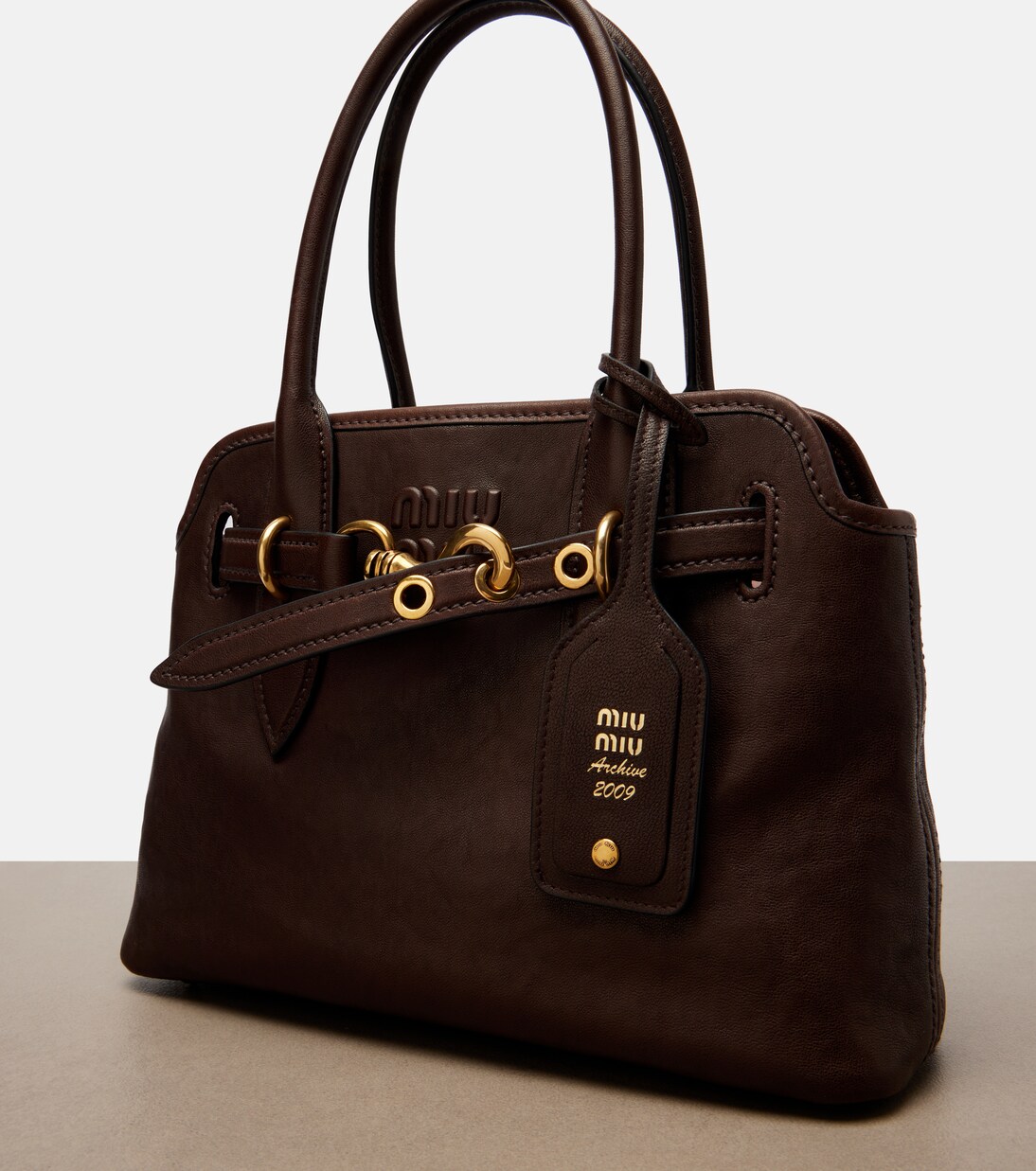 Aventure leather shoulder bag | Miu Miu