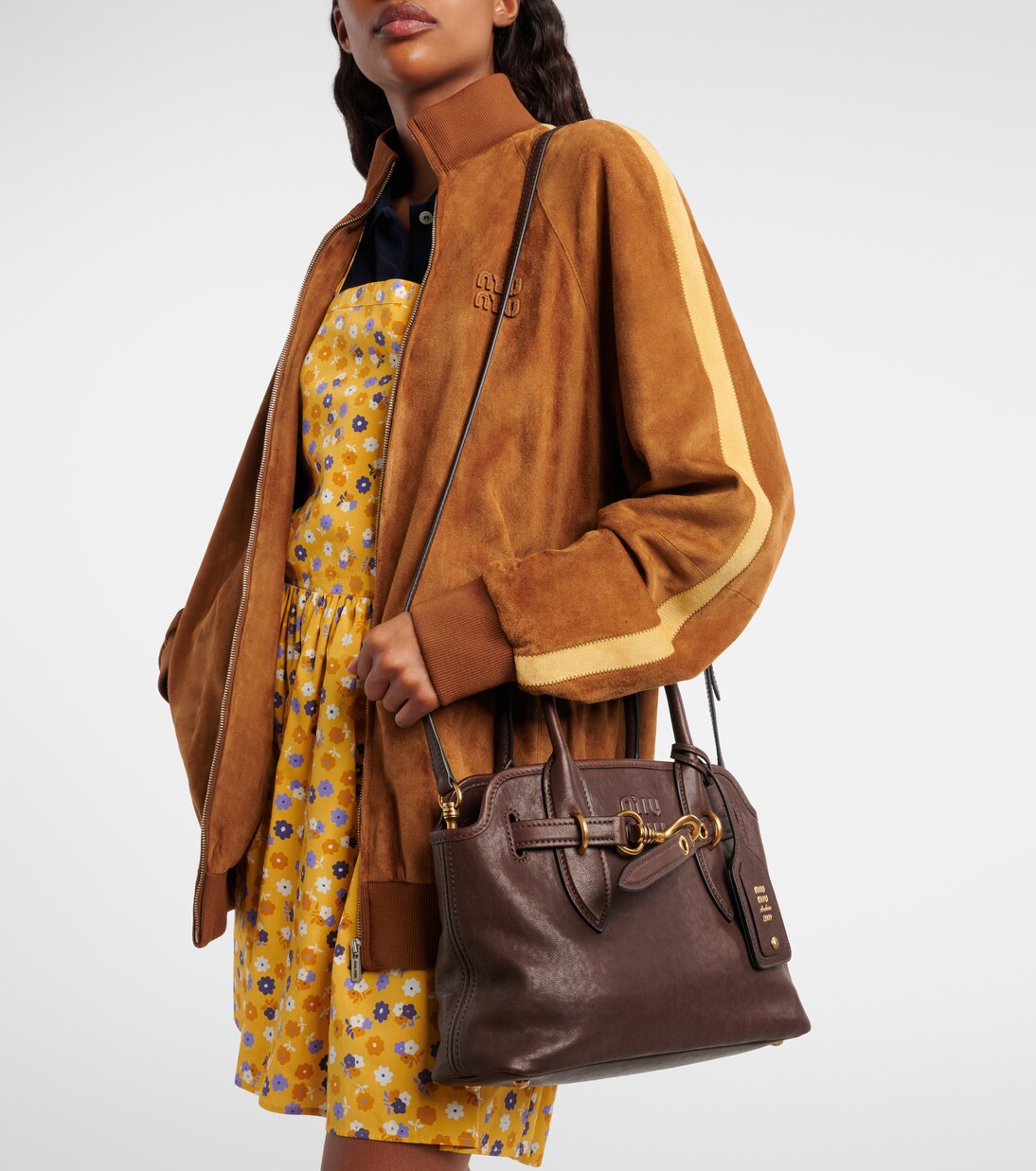 Aventure leather shoulder bag | Miu Miu