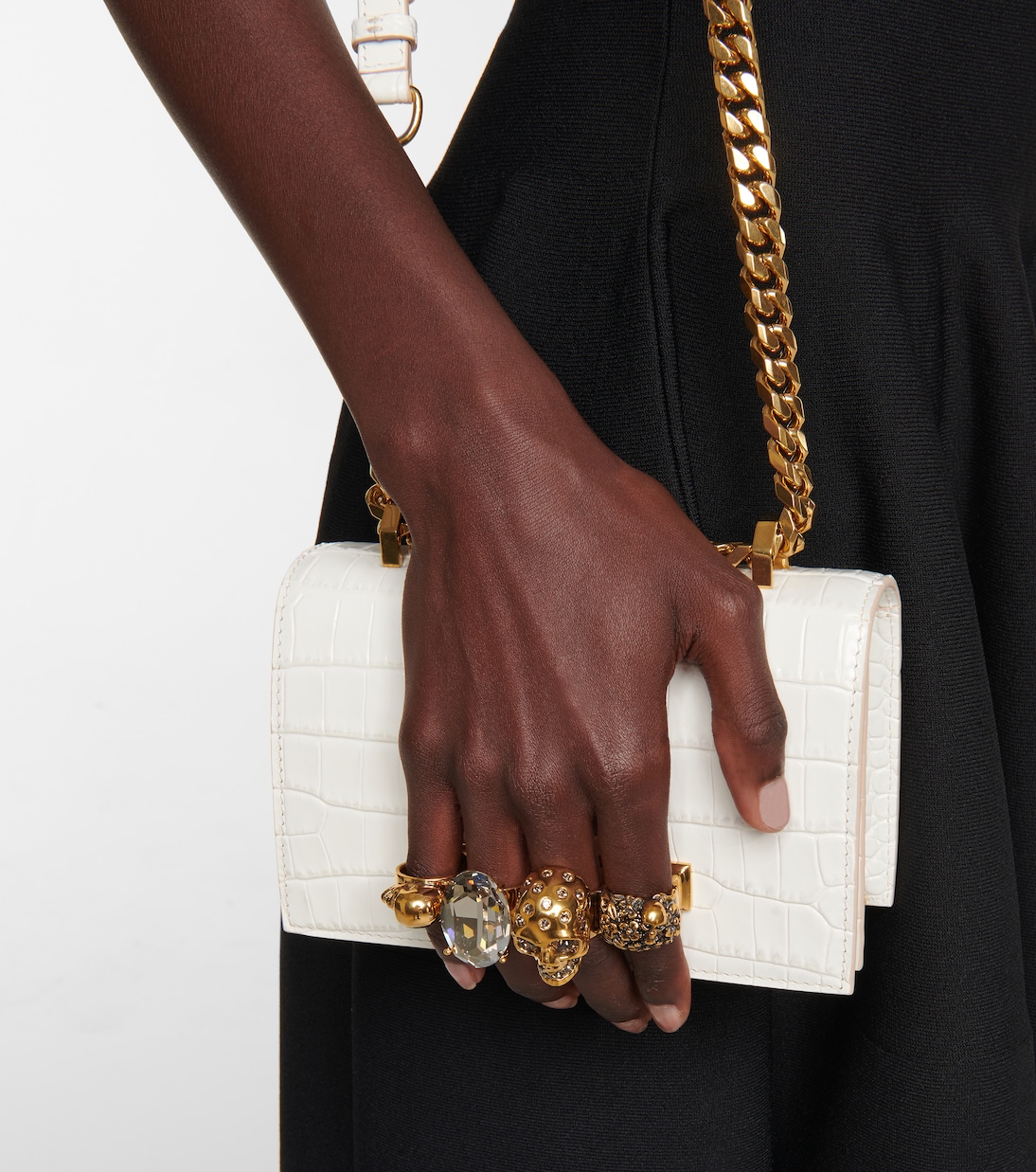 Jewelled Satchel Mini leather crossbody bag | McQueen