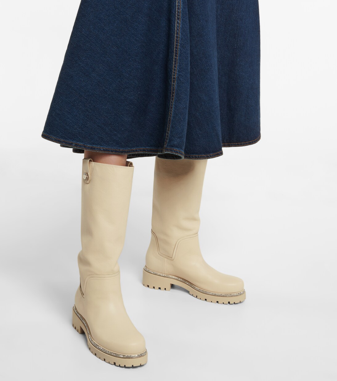 缀饰皮革及膝靴 | Rene Caovilla