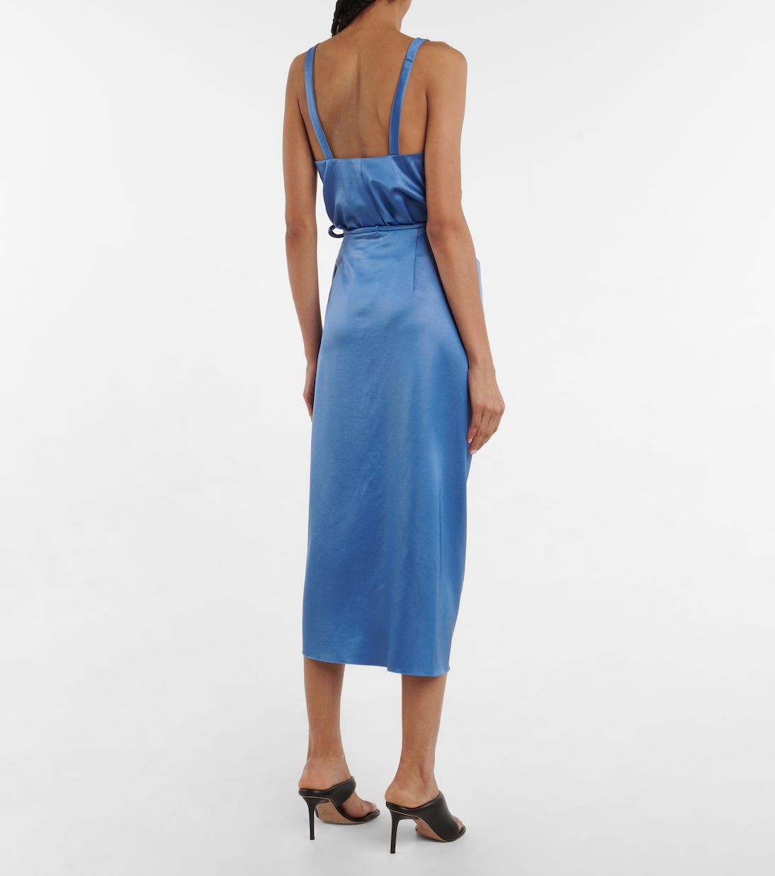 Lea satin wrap midi skirt | Nanushka