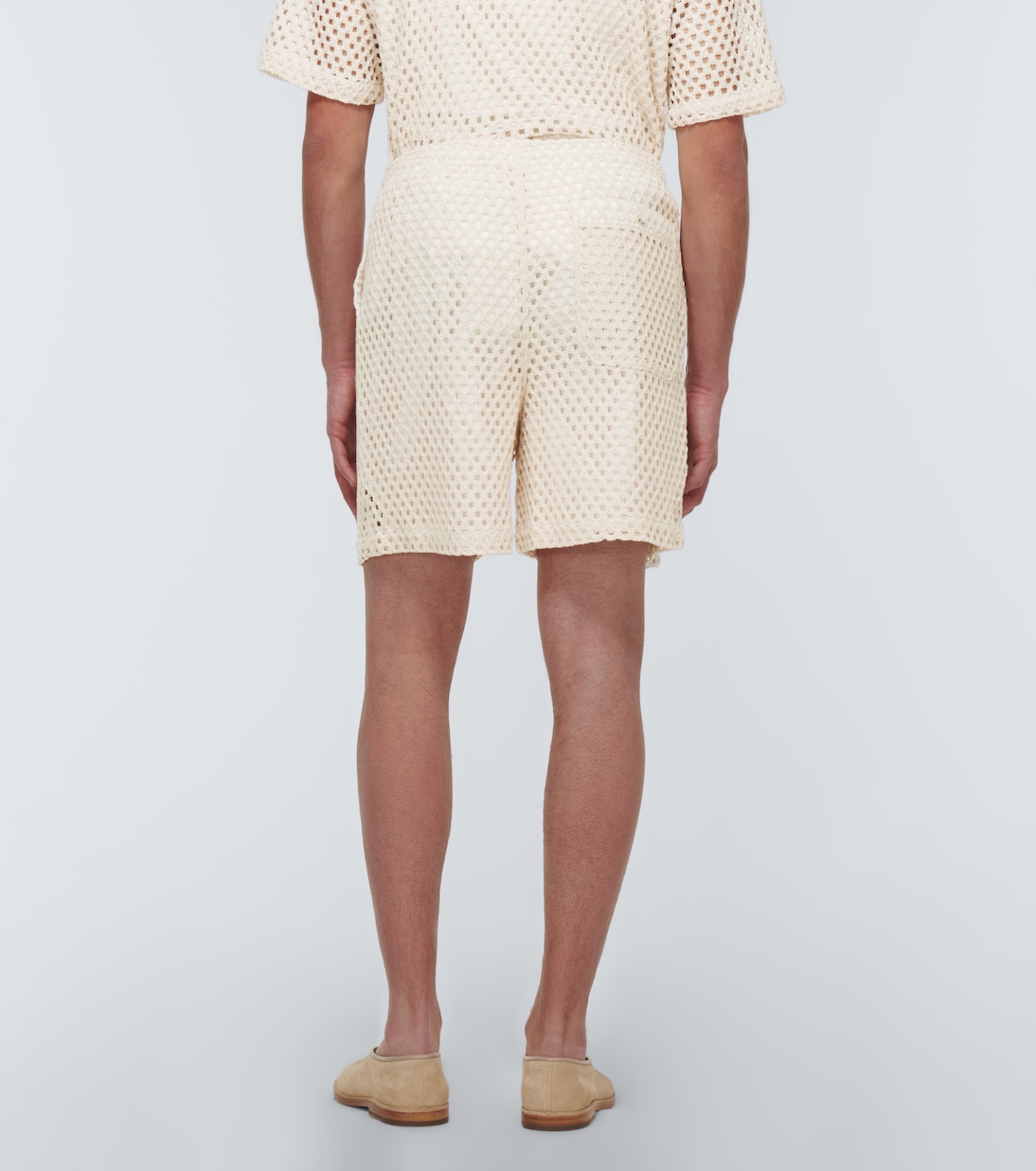 Shorts in misto cotone con occhielli | Commas