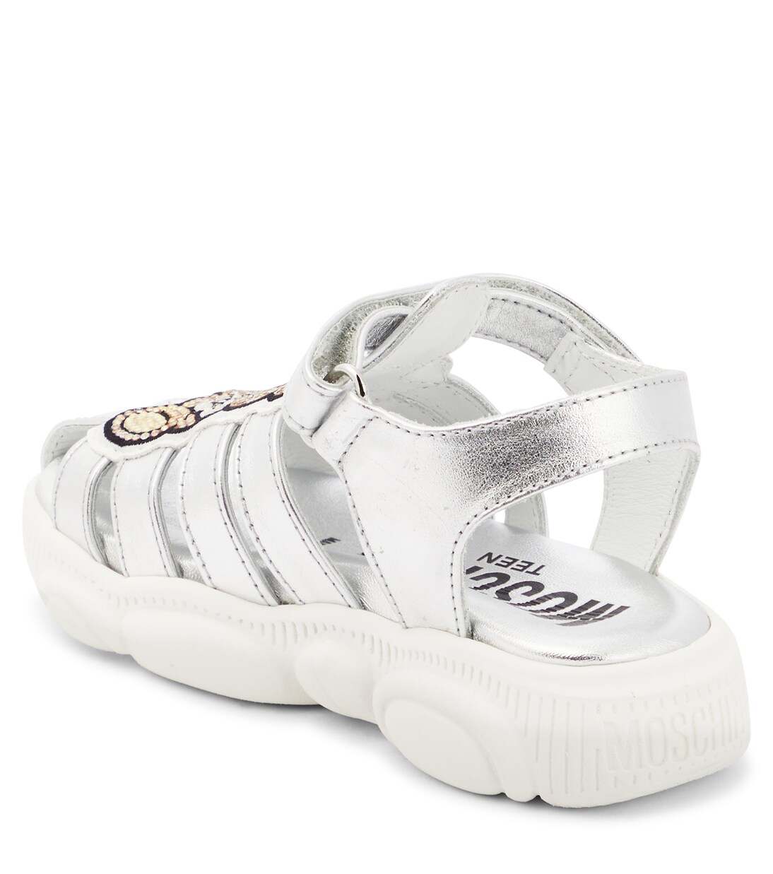 Sandalias de piel metalizada | Moschino Kids