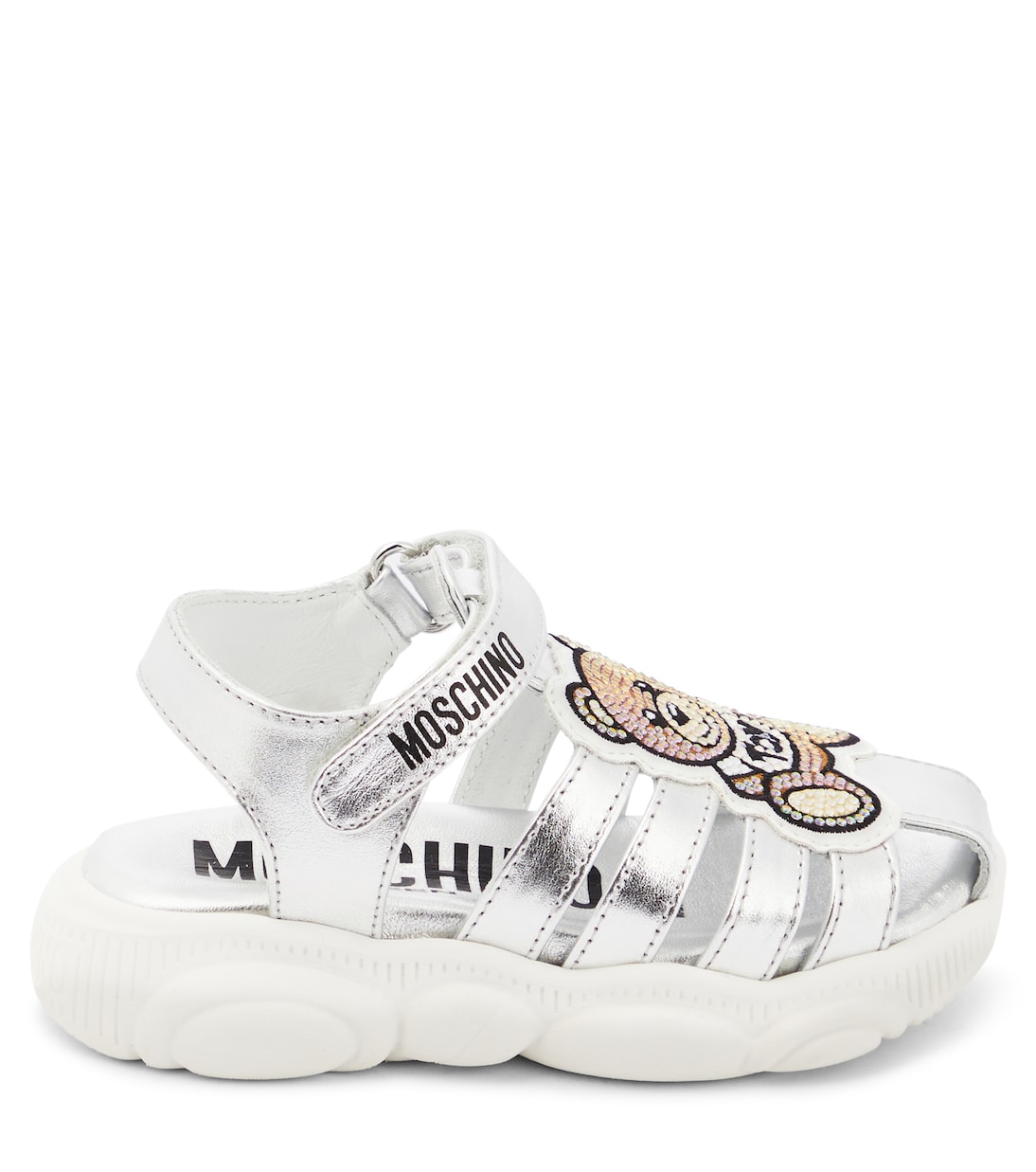 Sandalias de piel metalizada | Moschino Kids