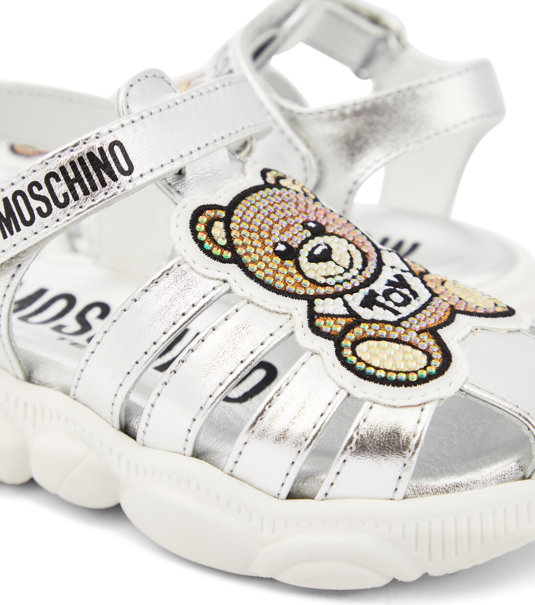 Sandalias de piel metalizada | Moschino Kids