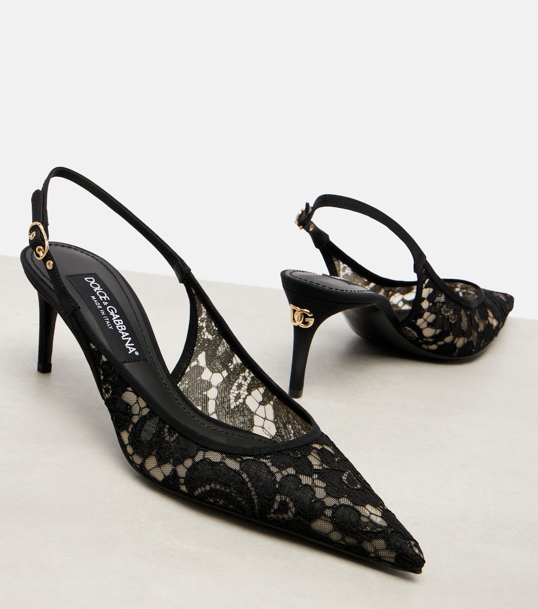Slingback-Pumps aus Spitze | Dolce&Gabbana