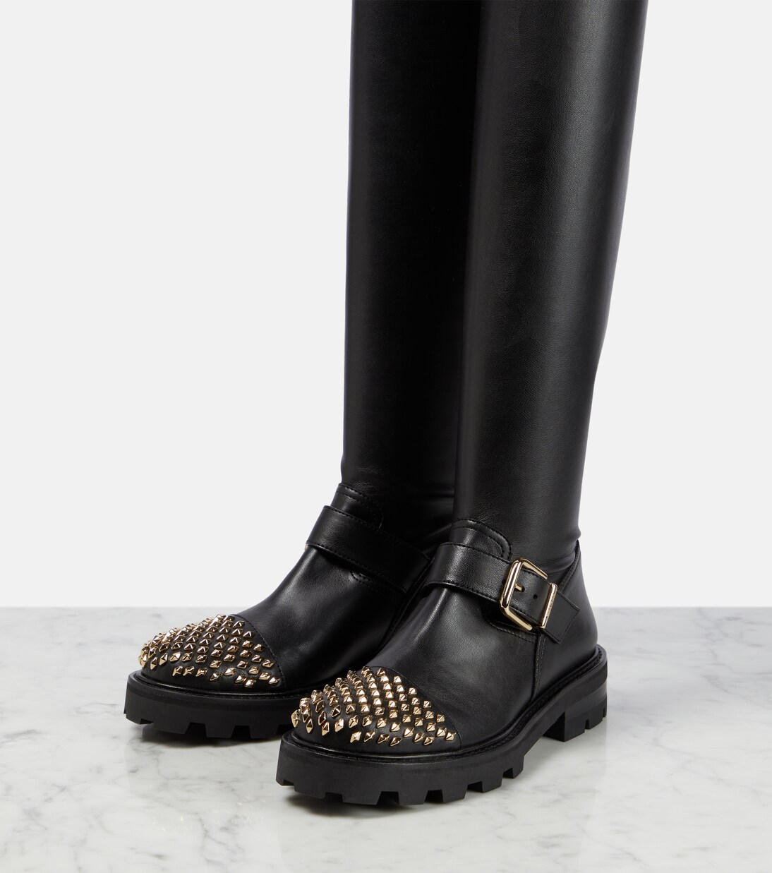 Biker II leather over-the-knee boots | Jimmy Choo