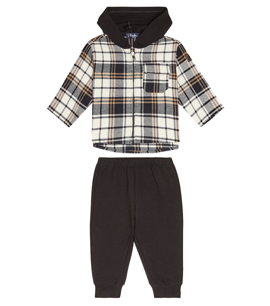 Baby checked hoodie and sweatpants set | Il Gufo