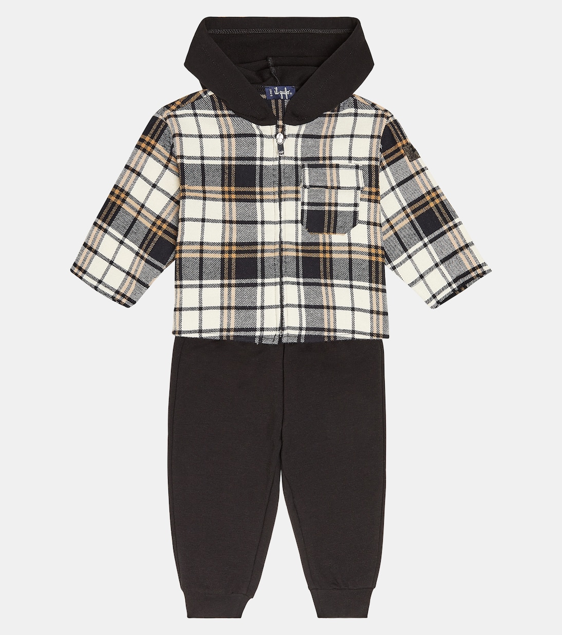 Baby checked hoodie and sweatpants set | Il Gufo