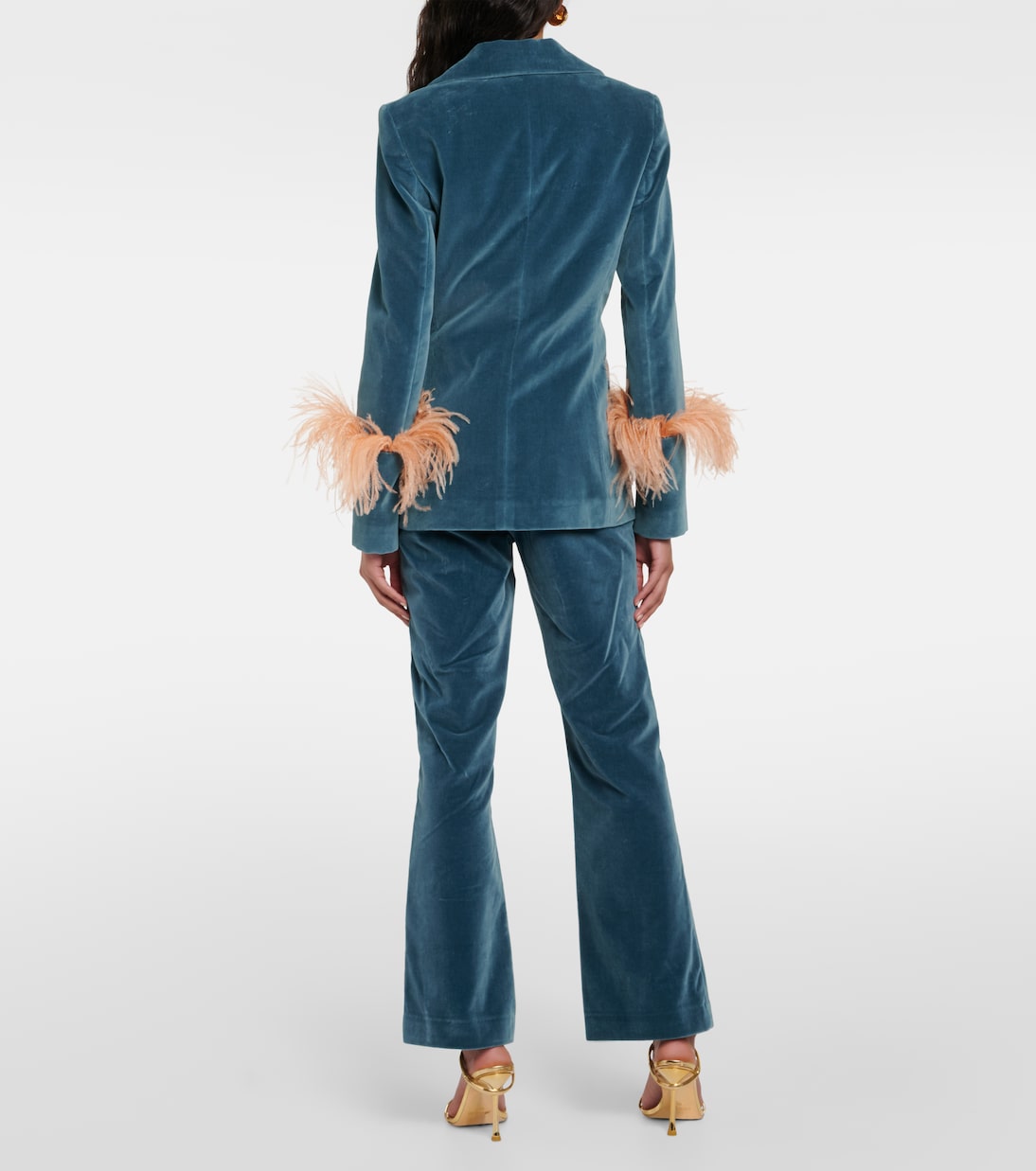 Blazer aus Baumwollsamt mit Federn | La DoubleJ