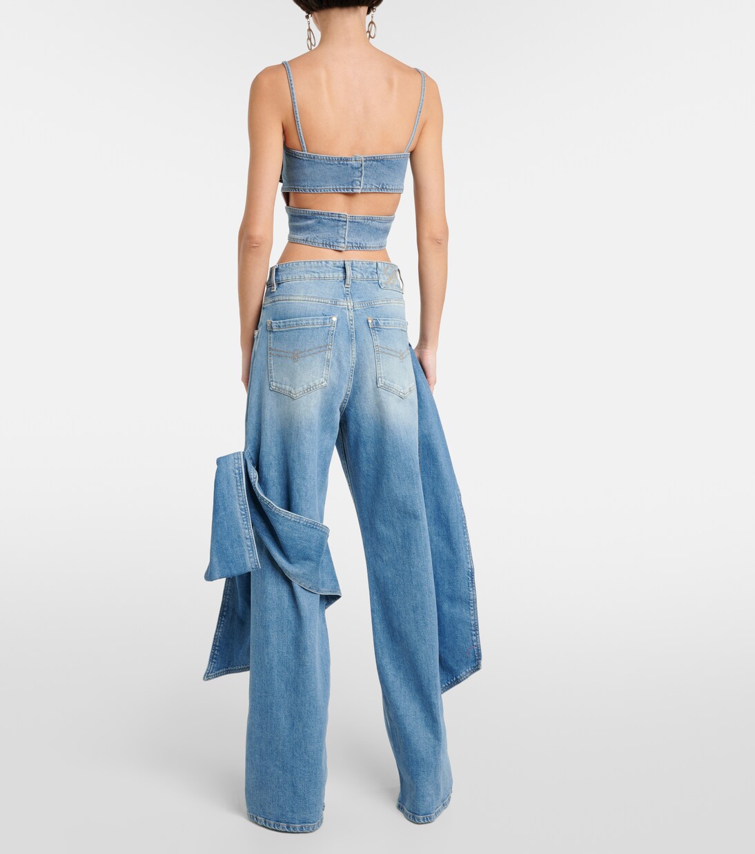 Cropped-Top aus Denim | Blumarine