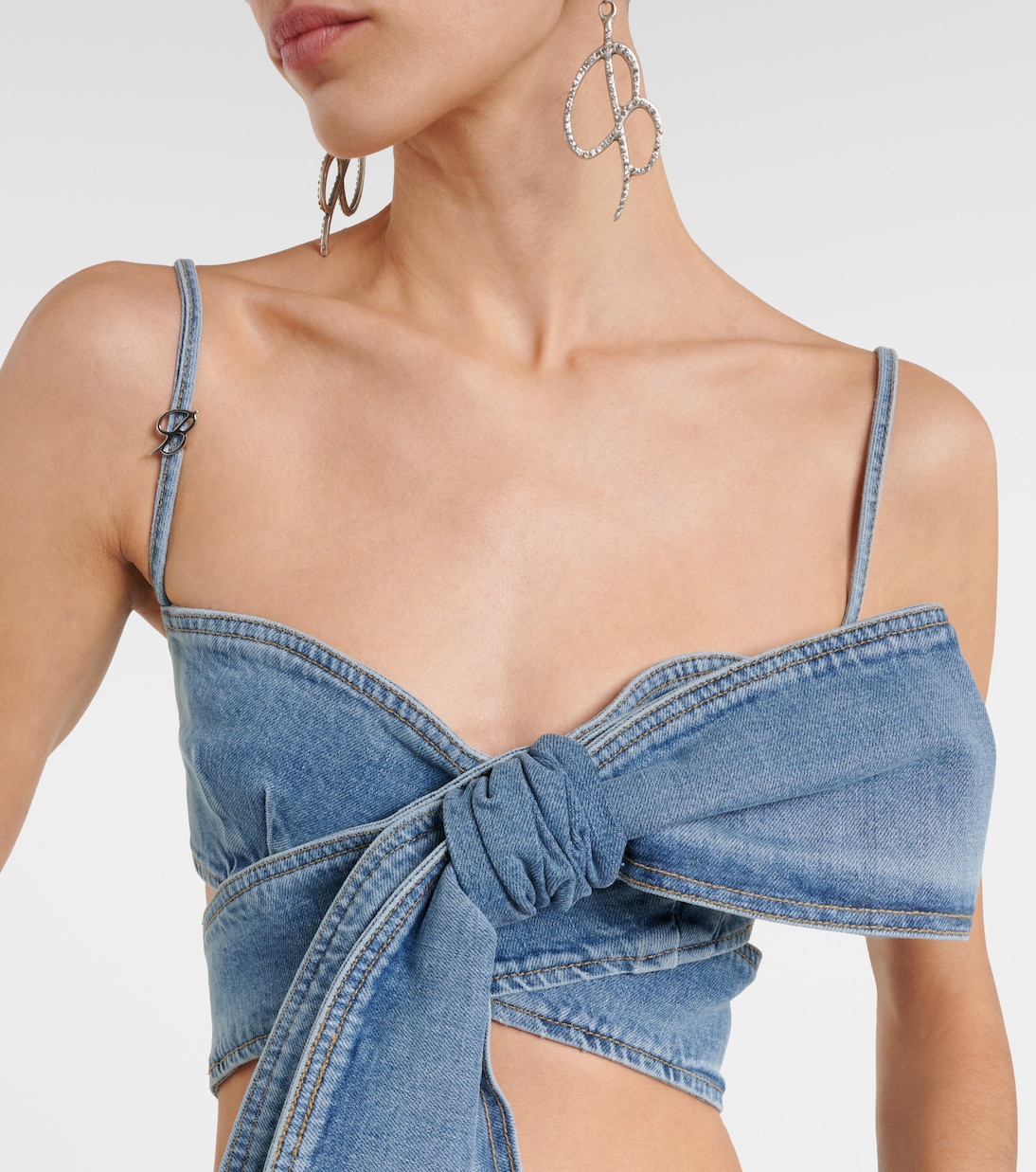 Cropped-Top aus Denim | Blumarine