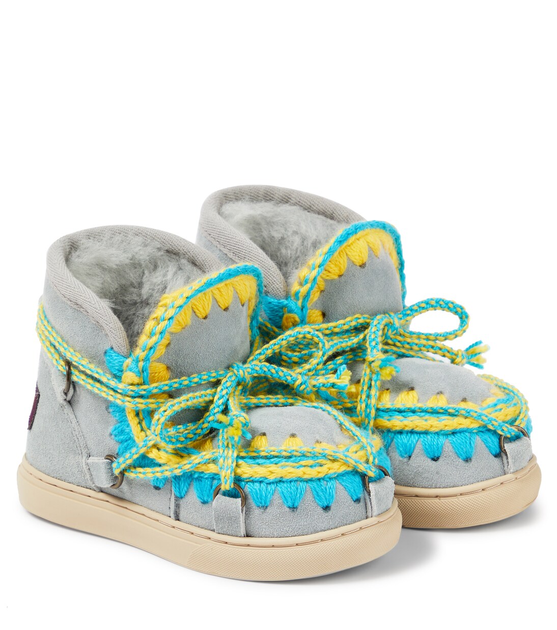 Schneestiefel aus Veloursleder mit Shearling | Mou Kids