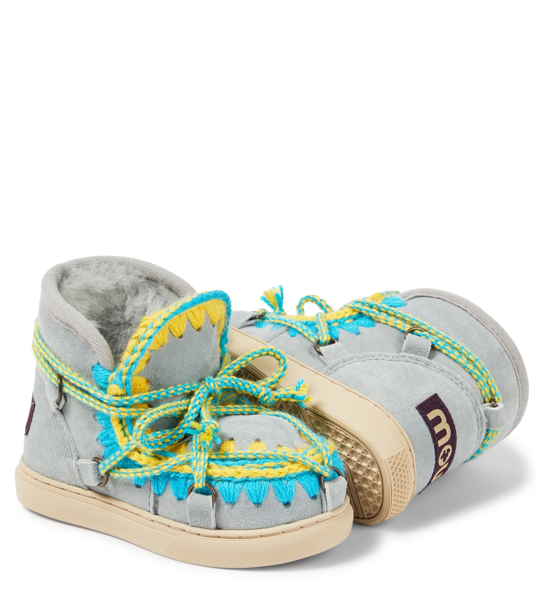 Schneestiefel aus Veloursleder mit Shearling | Mou Kids