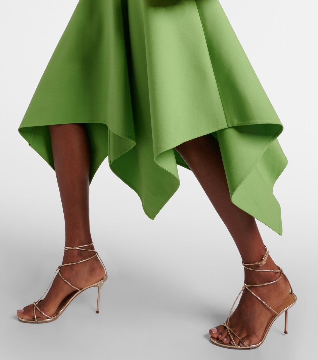 Robe midi asymétrique en laine mélangée | Oscar de la Renta