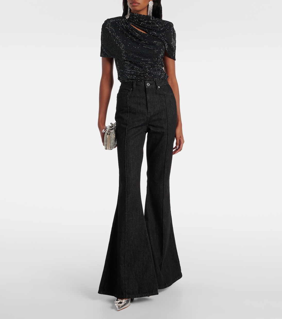 Verziertes Top aus Mesh | Self-Portrait