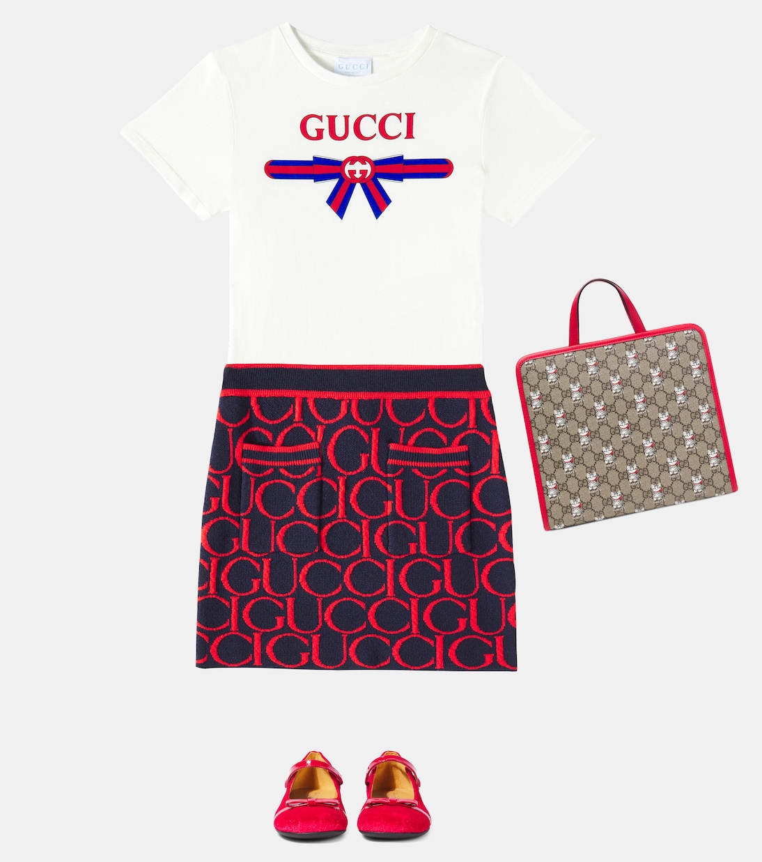 GG leather-trimmed canvas tote bag | Gucci Kids