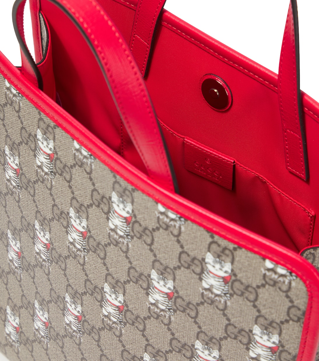 GG leather-trimmed canvas tote bag | Gucci Kids
