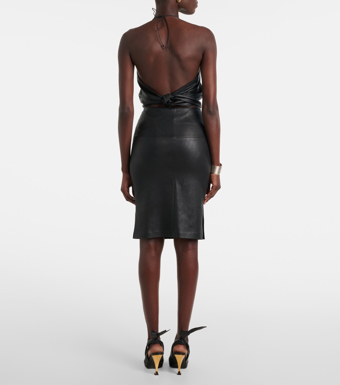 Gin leather midi skirt | Stouls