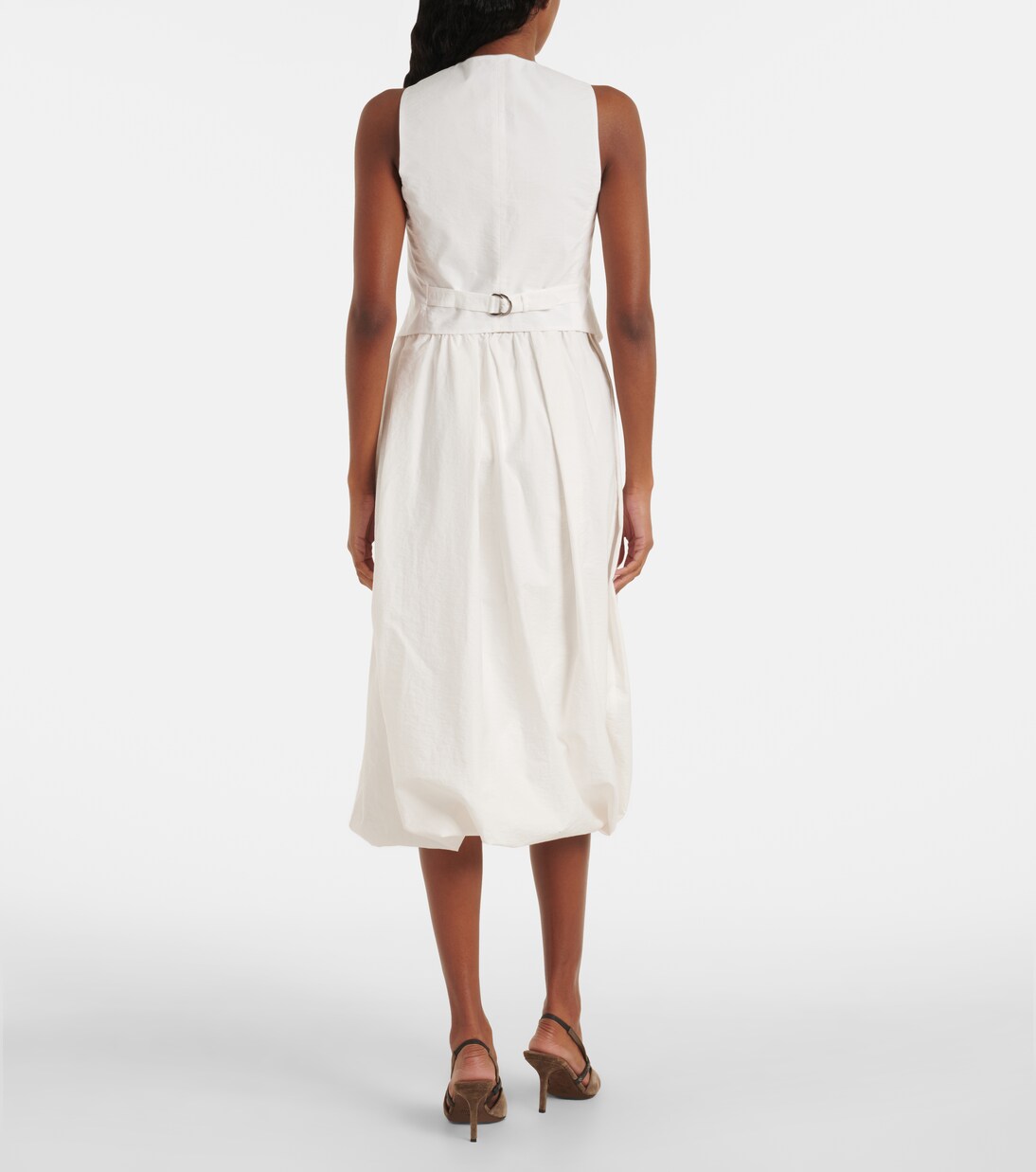 Chaleco de popelín en mezcla de algodón con Monili | Brunello Cucinelli