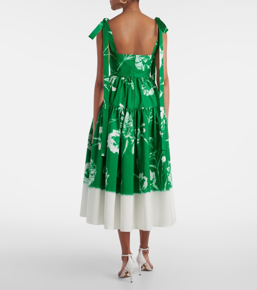 Robe midi en coton à fleurs | Erdem