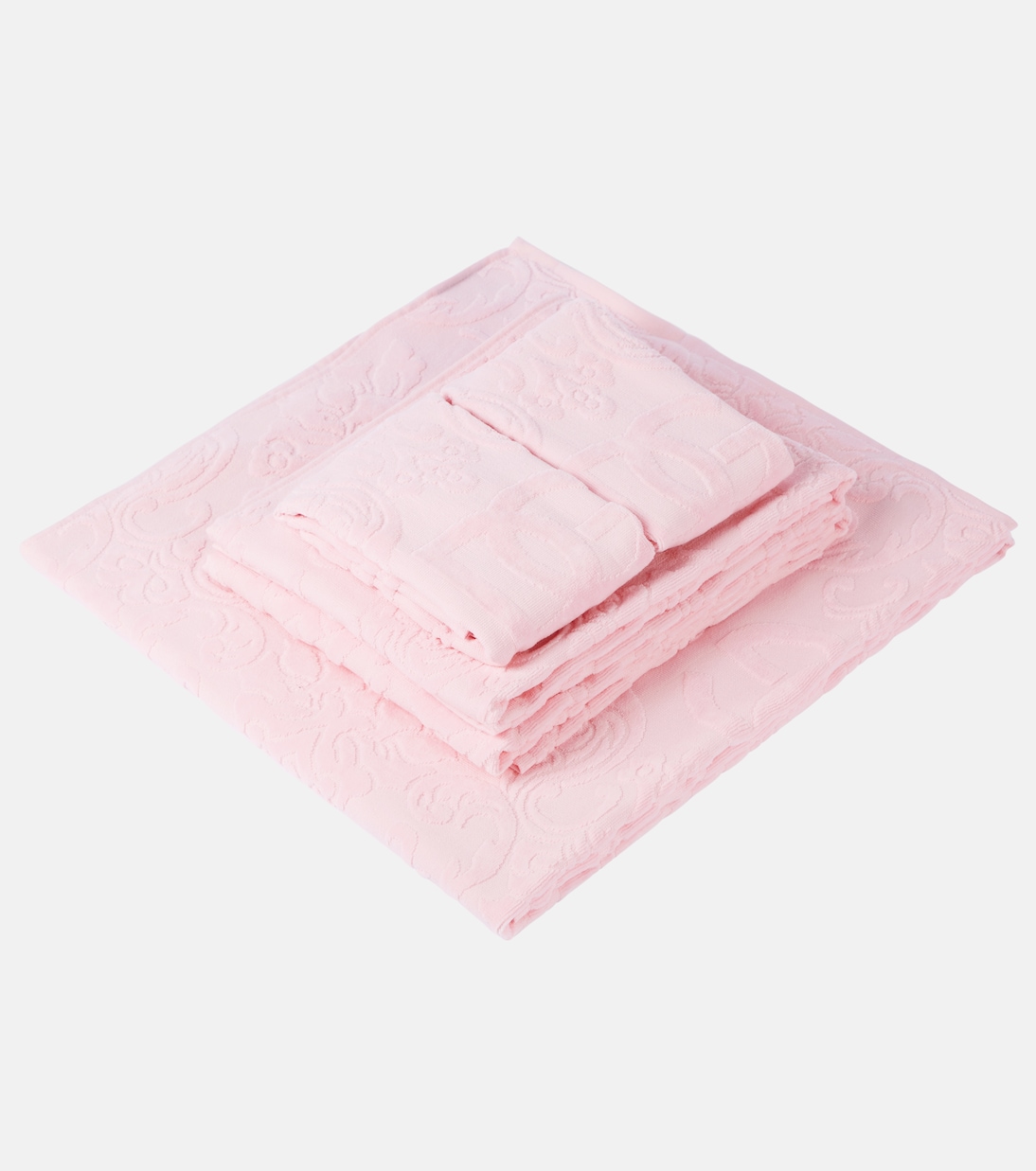 Set of 5 cotton terry jacquard towels | Dolce&Gabbana Casa