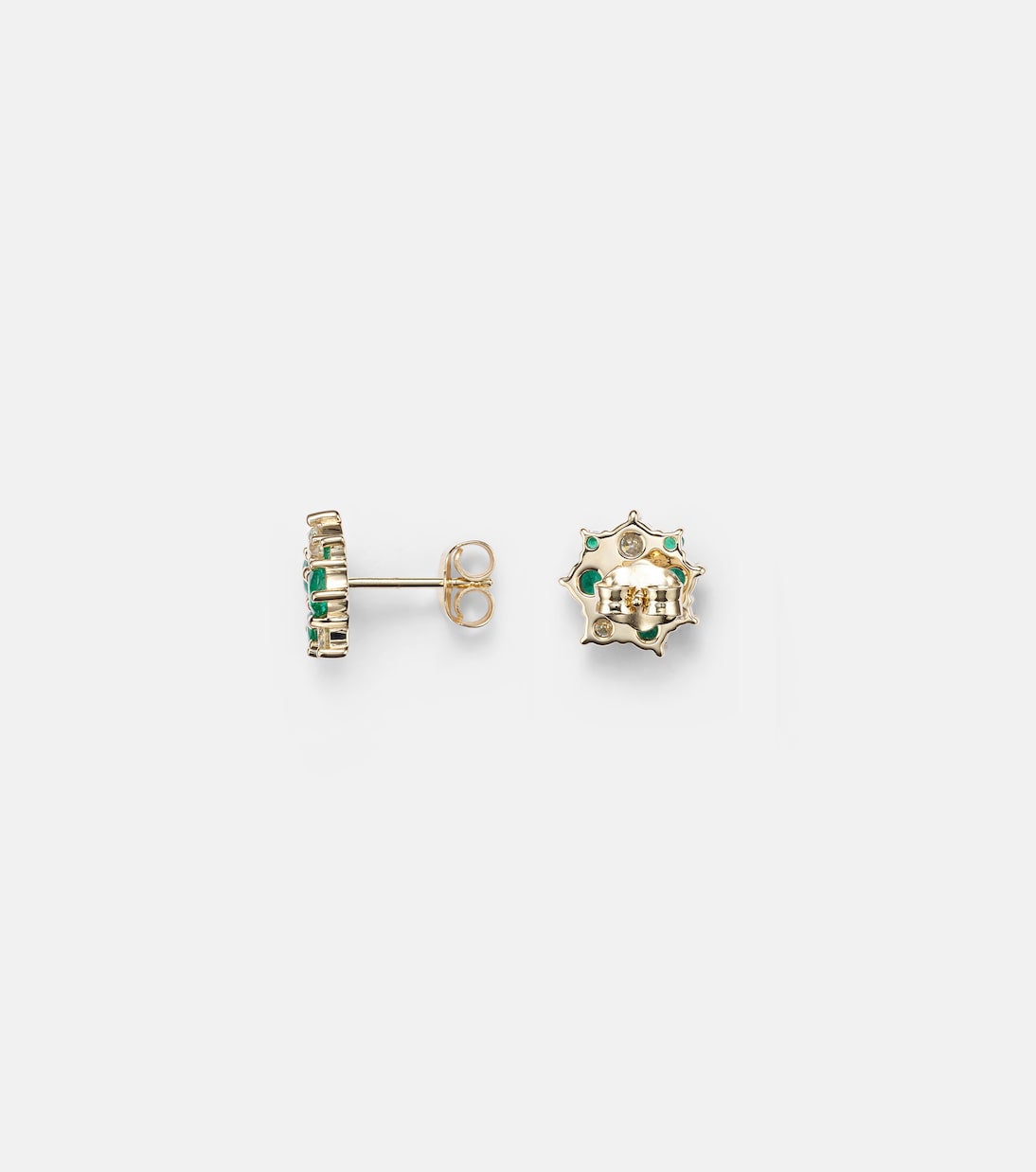 Boucles d'oreilles Cocktail en or 14 ct, émeraudes et diamants | Sydney Evan