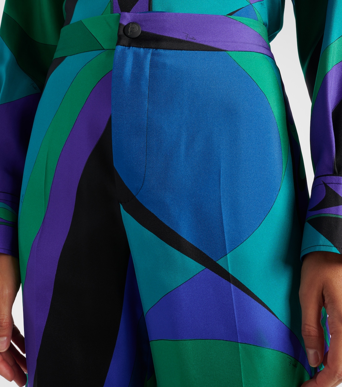 Pantaloni a gamba larga in seta con stampa | Pucci