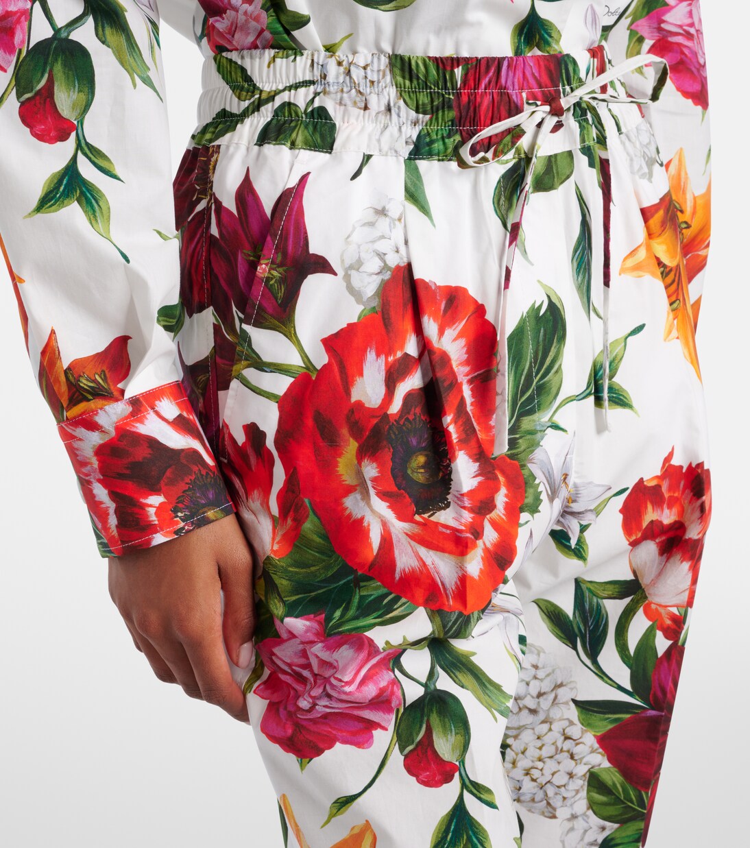 Pantalones rectos de algodón de tiro alto | Dolce&Gabbana