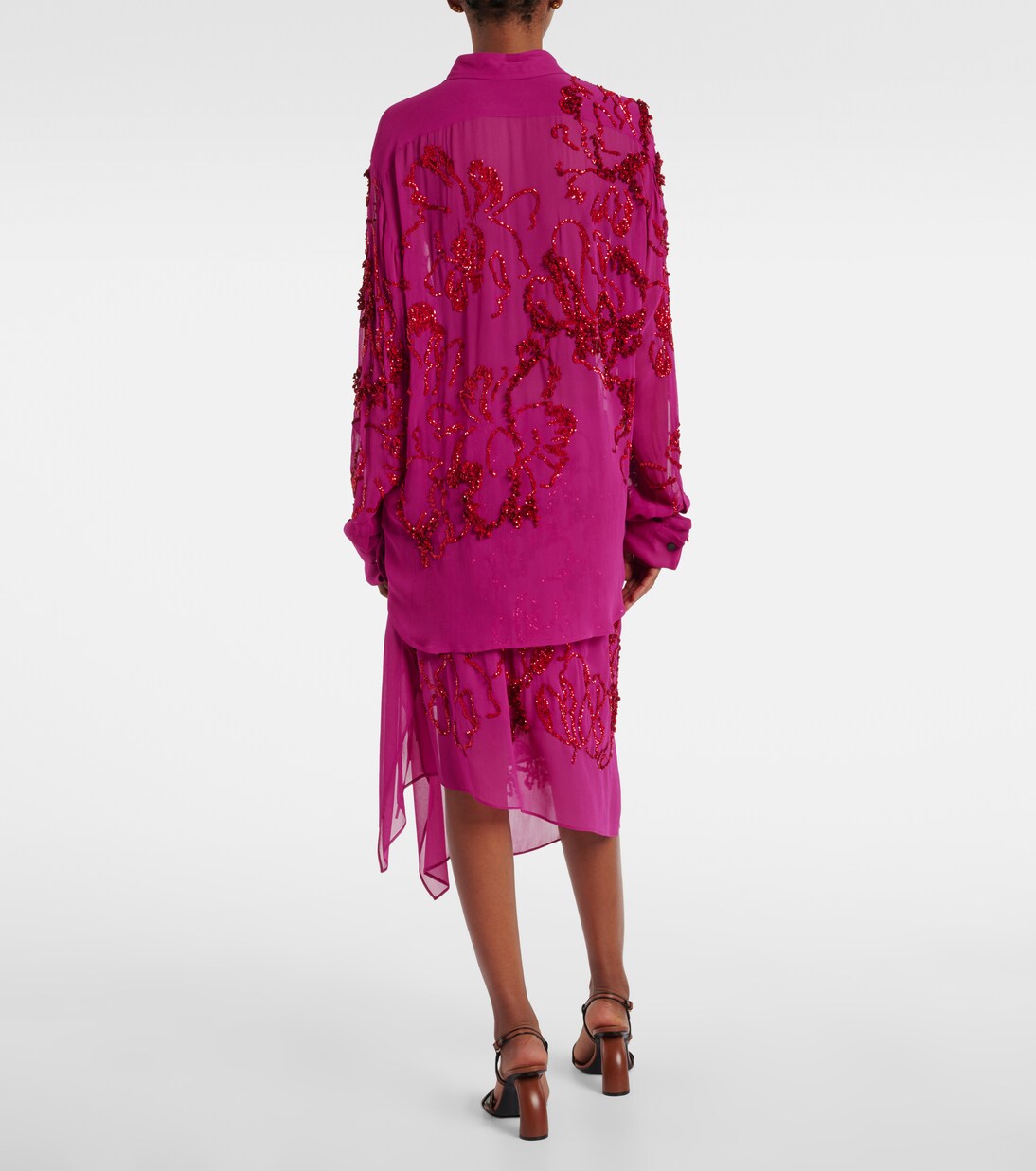 Bluse aus Chiffon mit Pailletten | Dries Van Noten