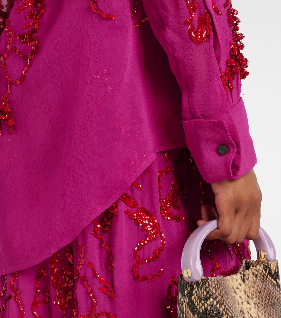 Bluse aus Chiffon mit Pailletten | Dries Van Noten