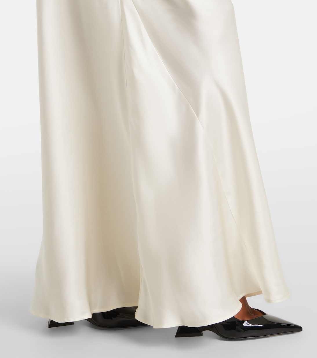 Abito lungo in raso con scollo all’americana | The Attico