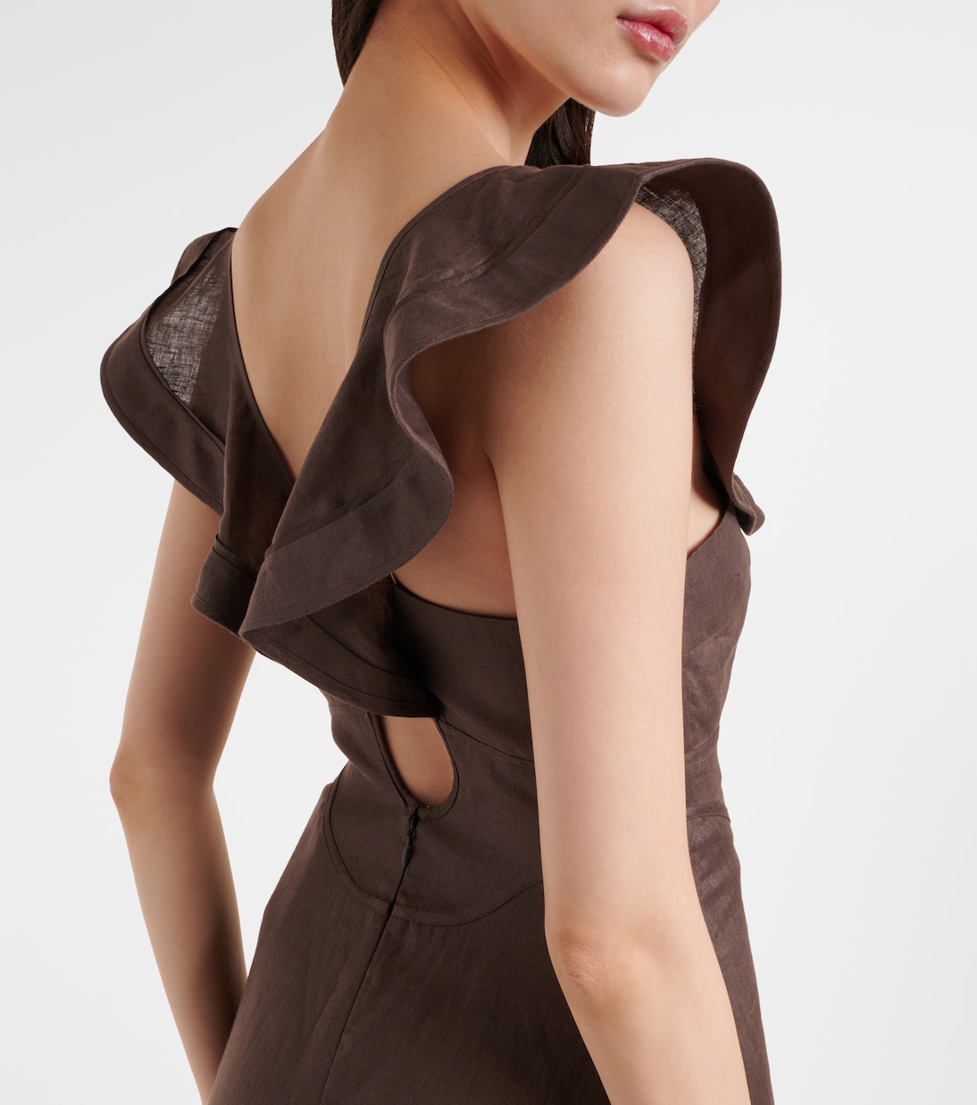 Rhiannon ruffled linen midi dress | Zimmermann