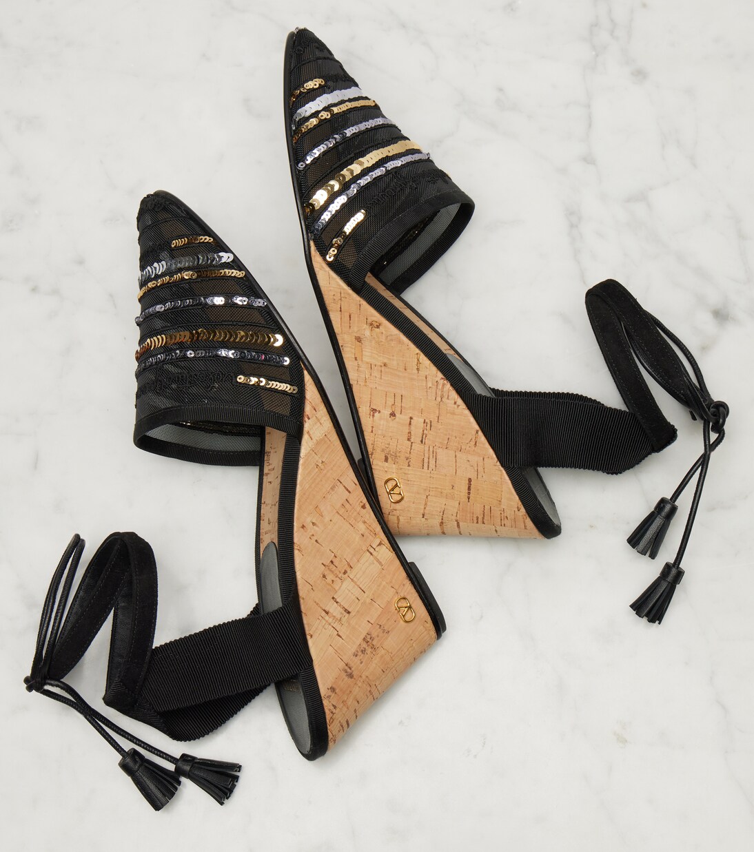 La Cruisette embellished espadrille wedges | Valentino Garavani