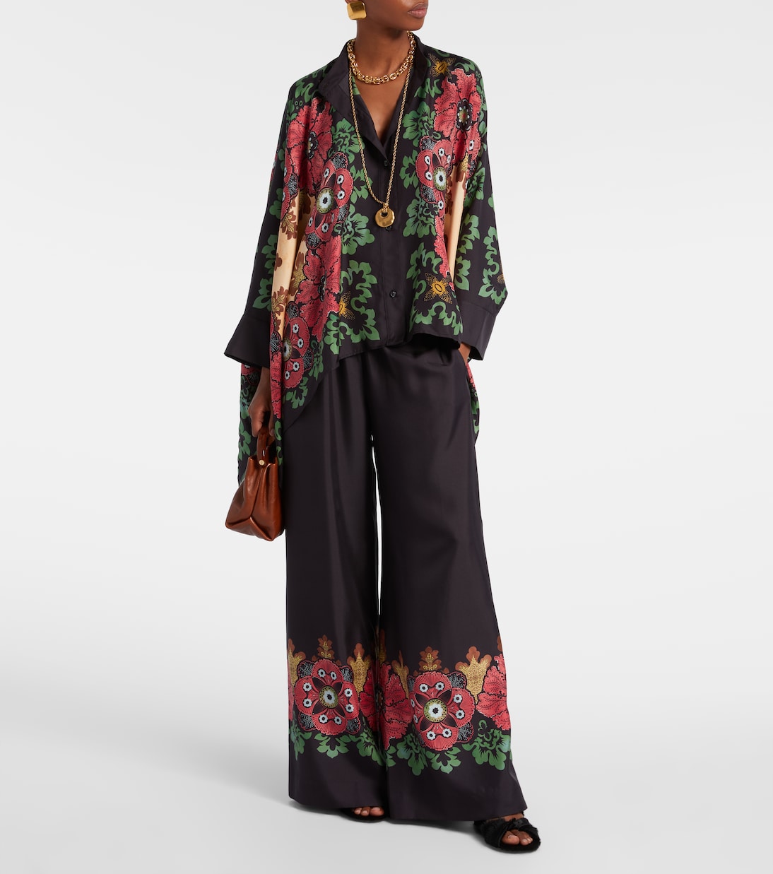 Weite Palazzo-Hose aus Seiden-Twill | La DoubleJ