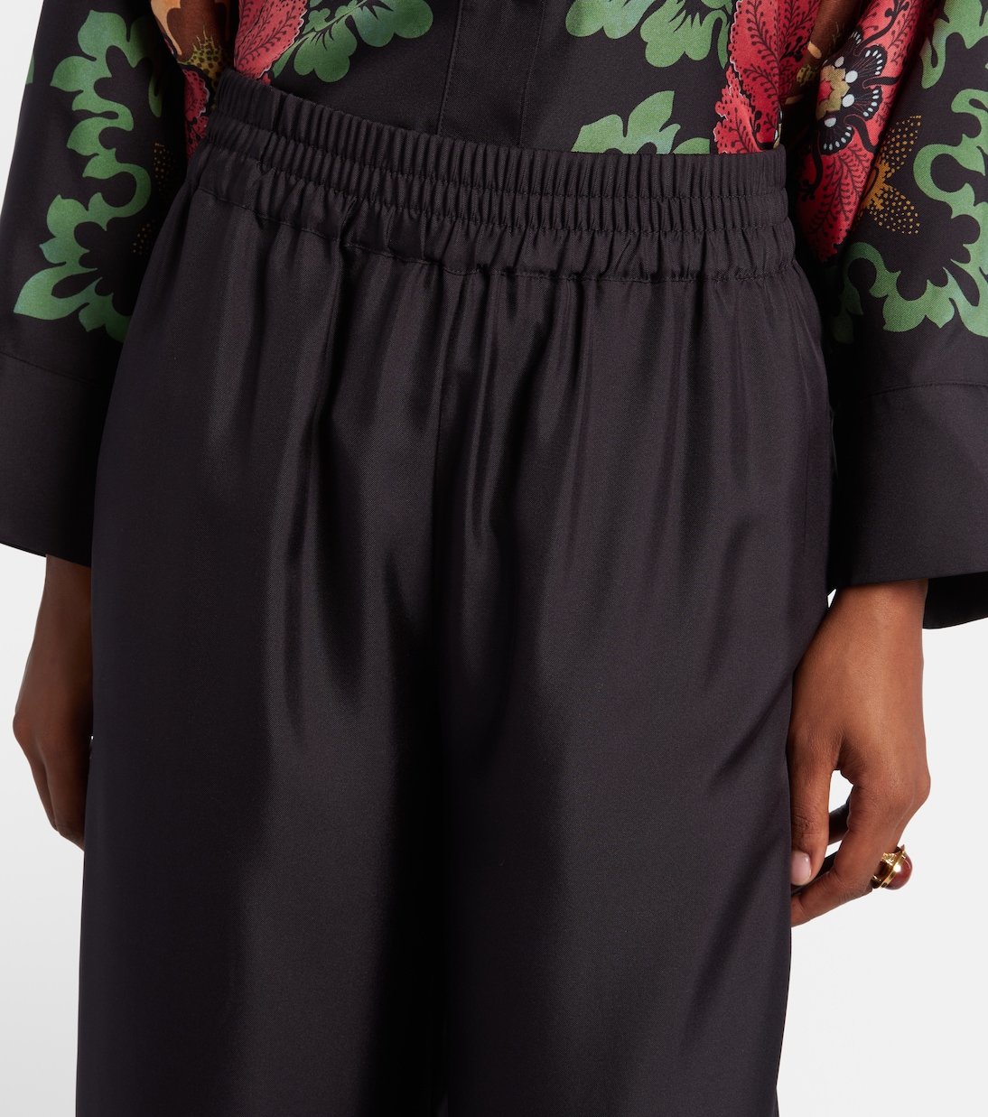 Weite Palazzo-Hose aus Seiden-Twill | La DoubleJ
