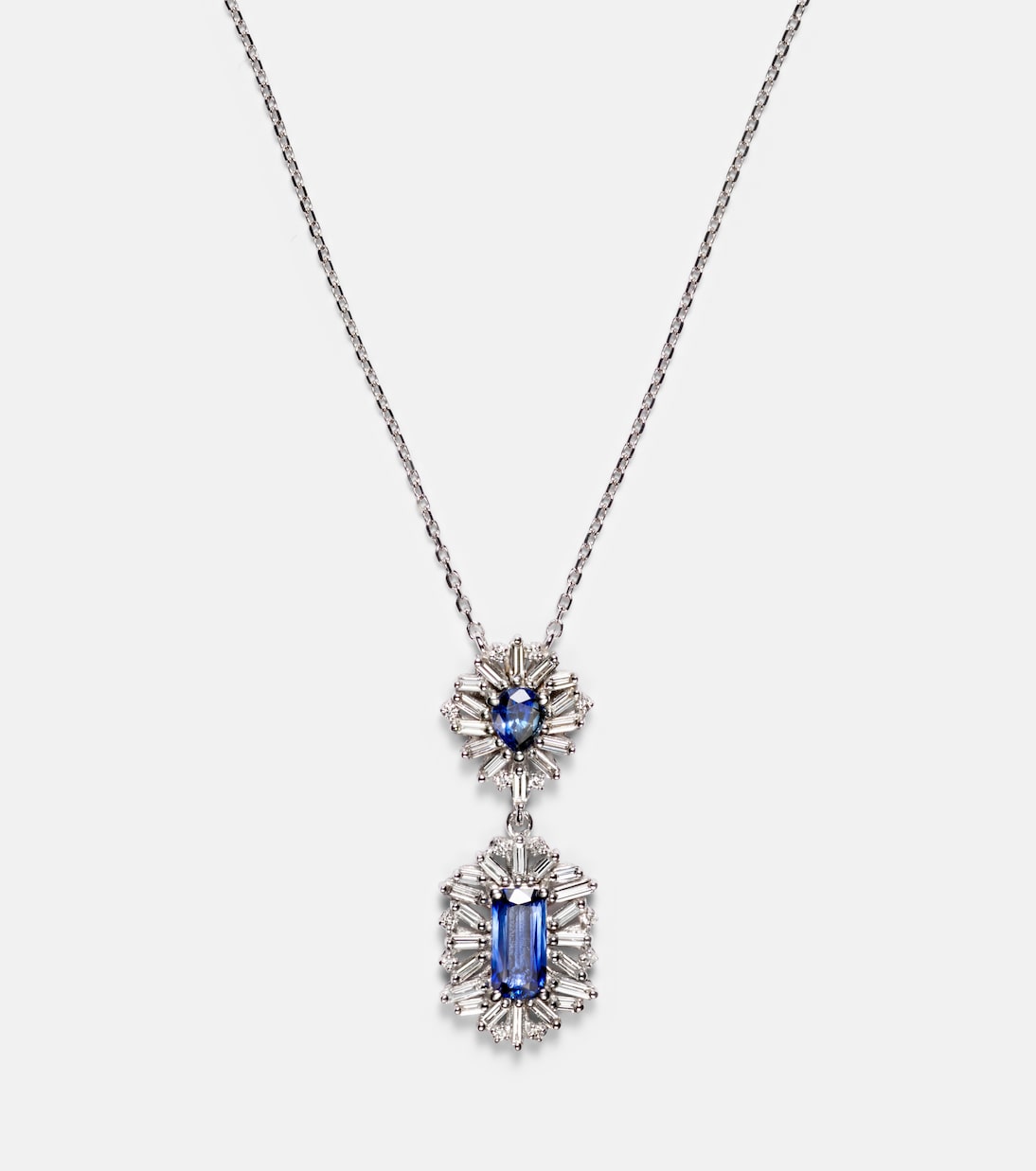 Collana in oro bianco 18kt con zaffiri e diamanti | Suzanne Kalan