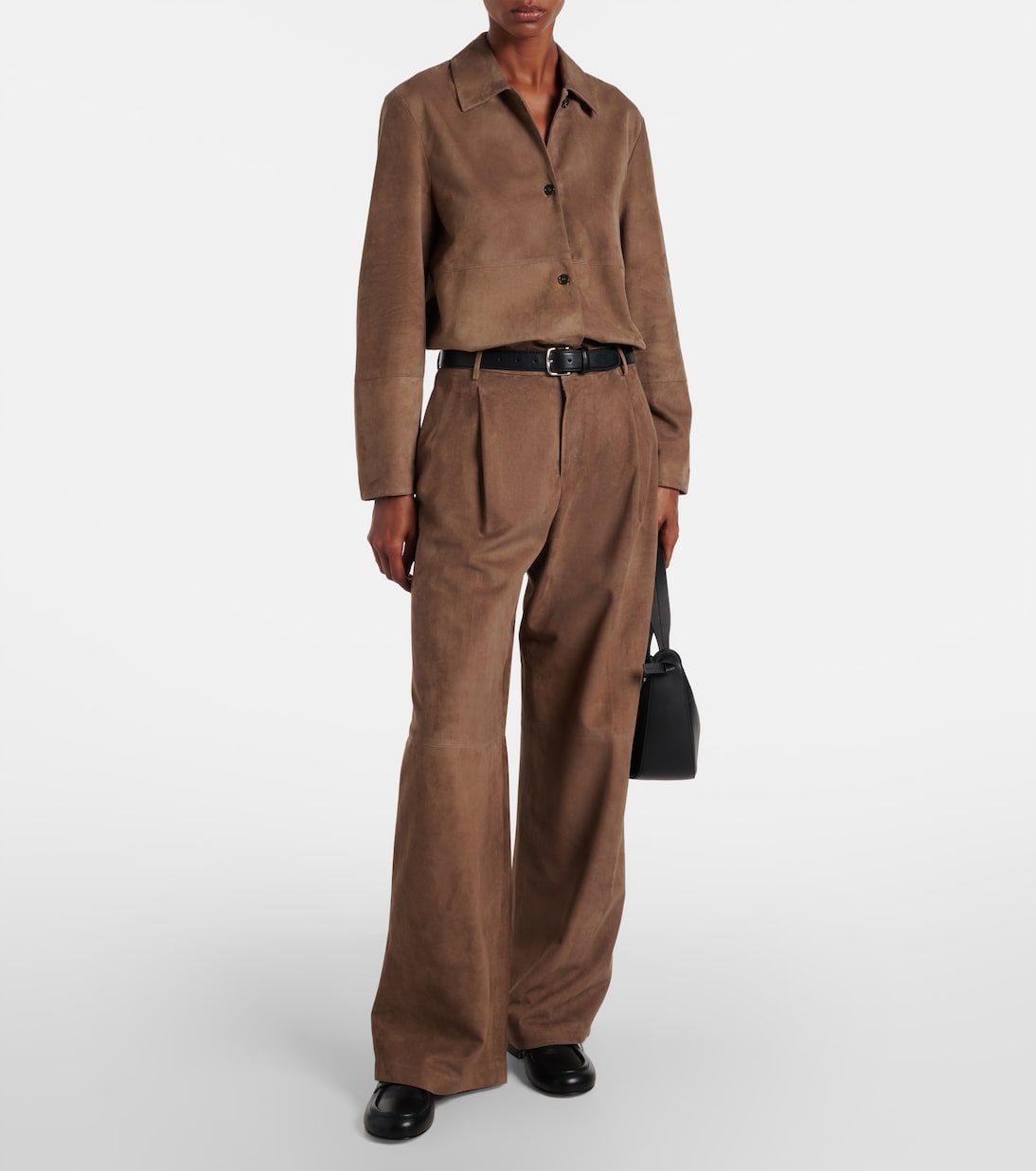 Weite High-Rise-Hose Brando aus Veloursleder | 'S Max Mara