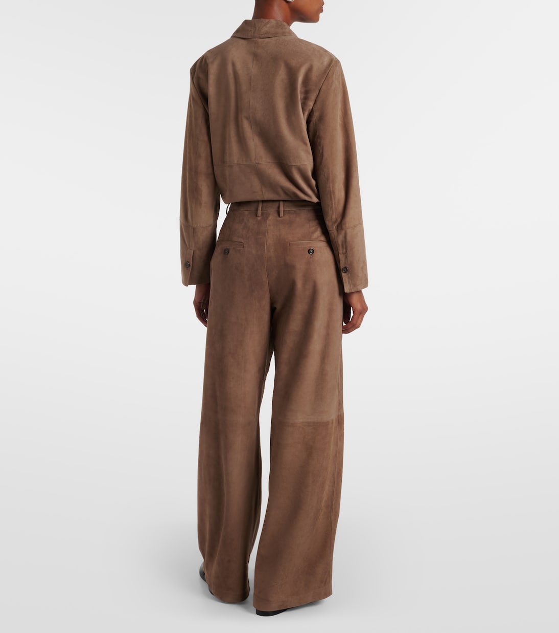 Weite High-Rise-Hose Brando aus Veloursleder | 'S Max Mara