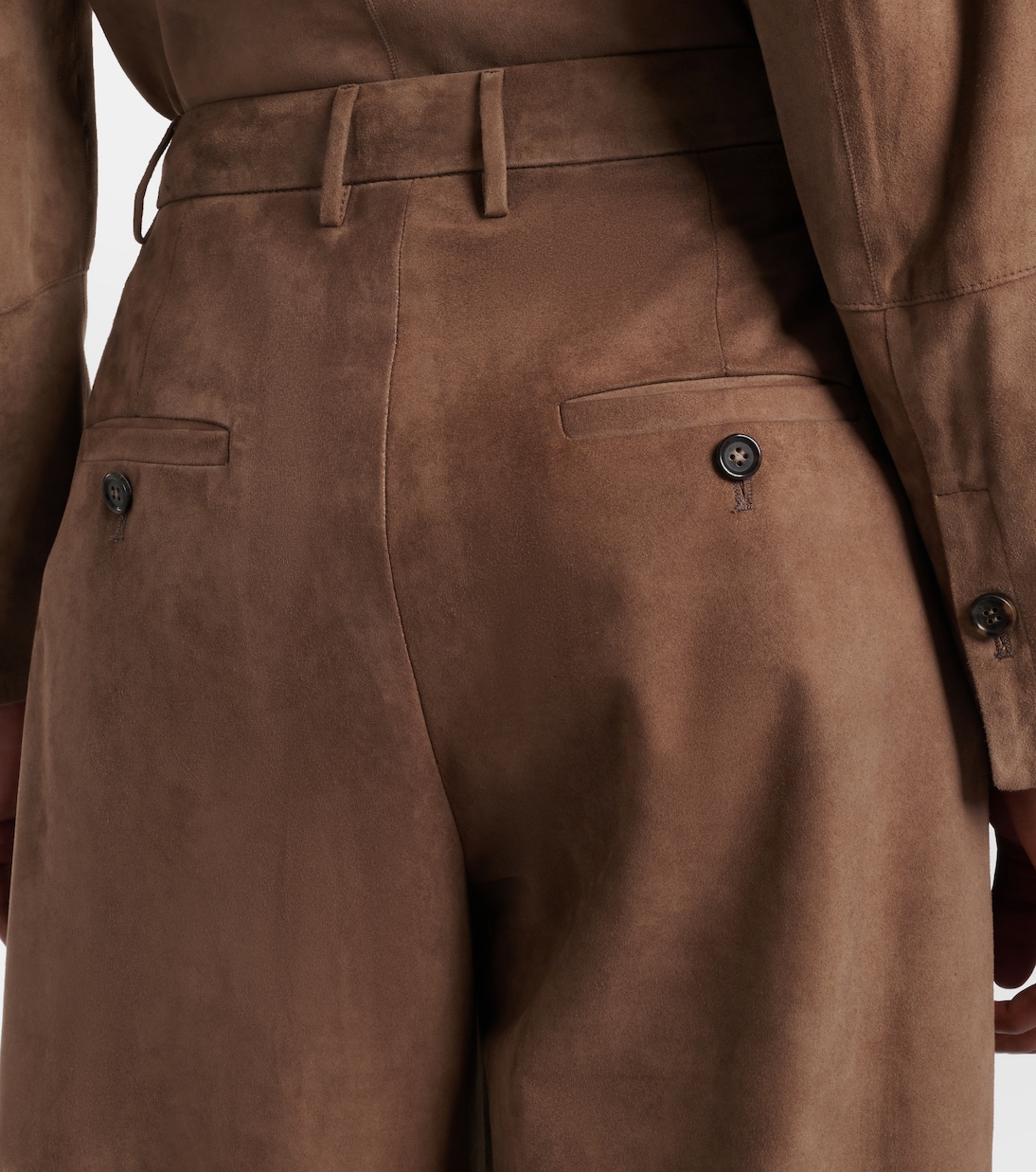 Weite High-Rise-Hose Brando aus Veloursleder | 'S Max Mara