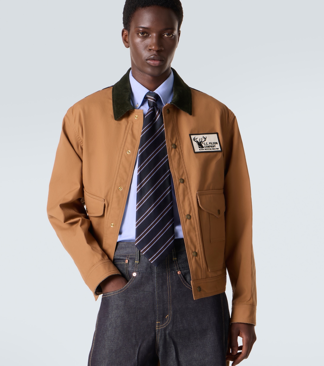 Striped silk tie | Junya Watanabe